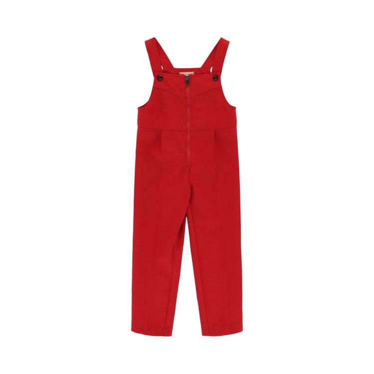 Gucci Embroidered Logo Overalls Red
