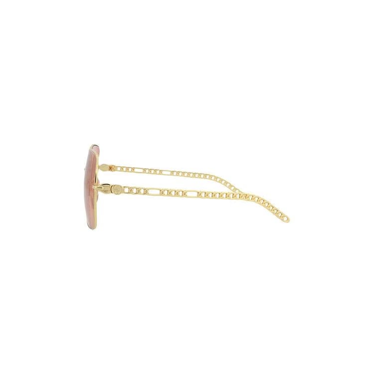 Gucci Square Frame Sunglasses Gold/Orange