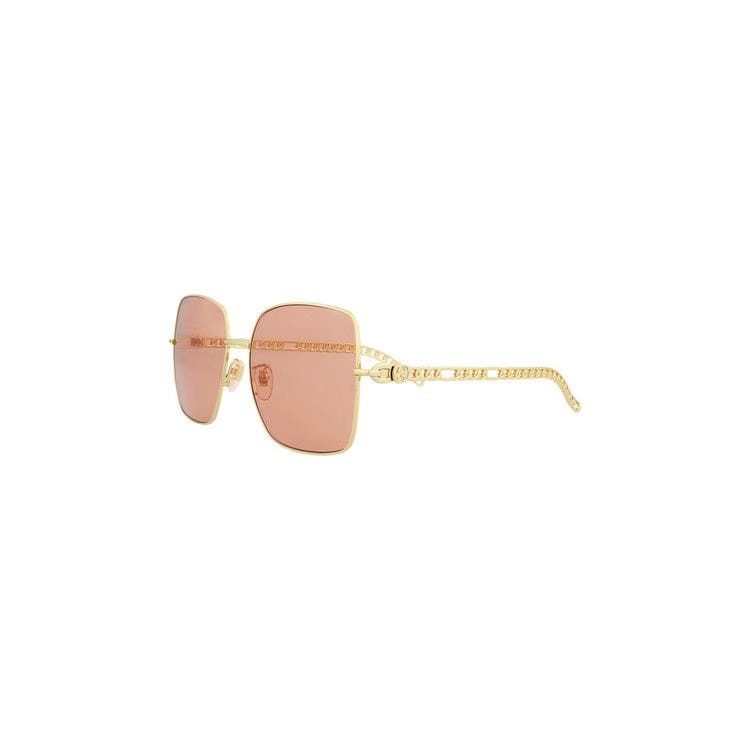 Gucci Square Frame Sunglasses Gold/Orange