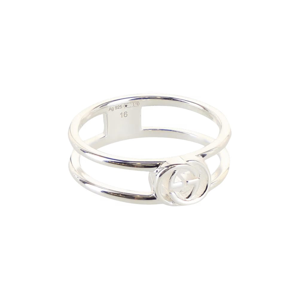 Gucci Interlocking G Cutout Silver Ring Silver