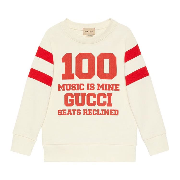 Gucci Kids Music is Mine Sweatshirt White/Red