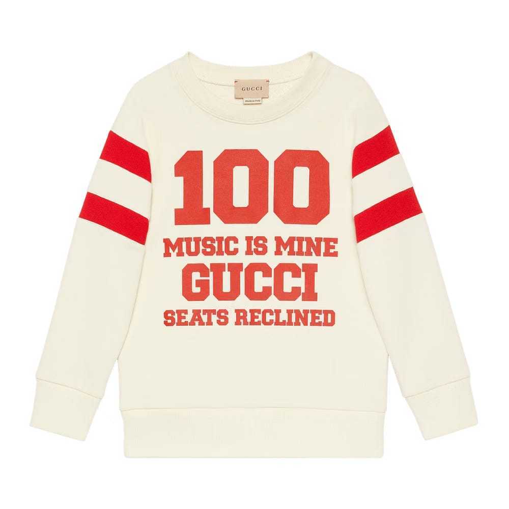 Gucci Kids Music is Mine Sweatshirt White/Red