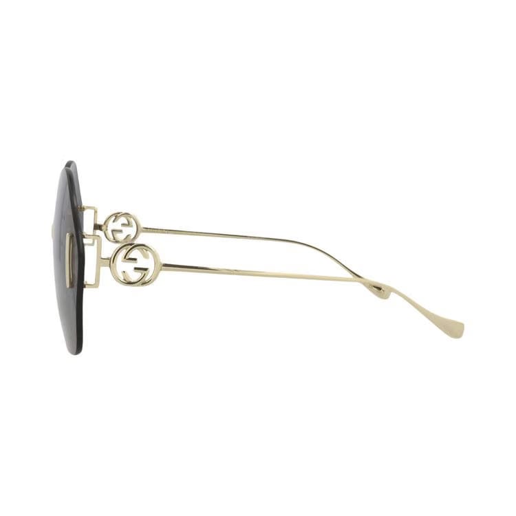 Gucci Round Frame Metal Sunglasses Gold/Grey