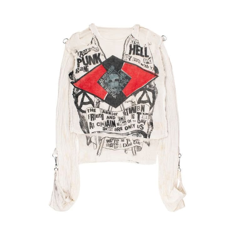 Vintage Vivienne Westwood Original Punk Gang Muslin Shirt Cream
