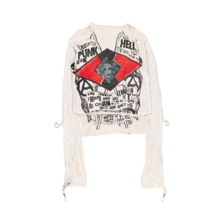 Vintage Vivienne Westwood Original Punk Gang Muslin Shirt Cream