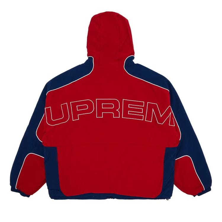 Supreme Faux Fur Reversible Hooded Track Jacket Red