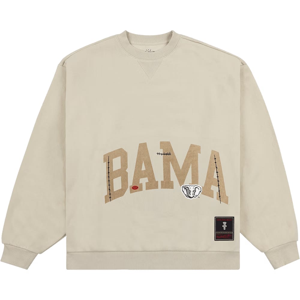 Cactus Jack by Travis Scott x Mitchell & Ness University Of Alabama Crewneck Tan