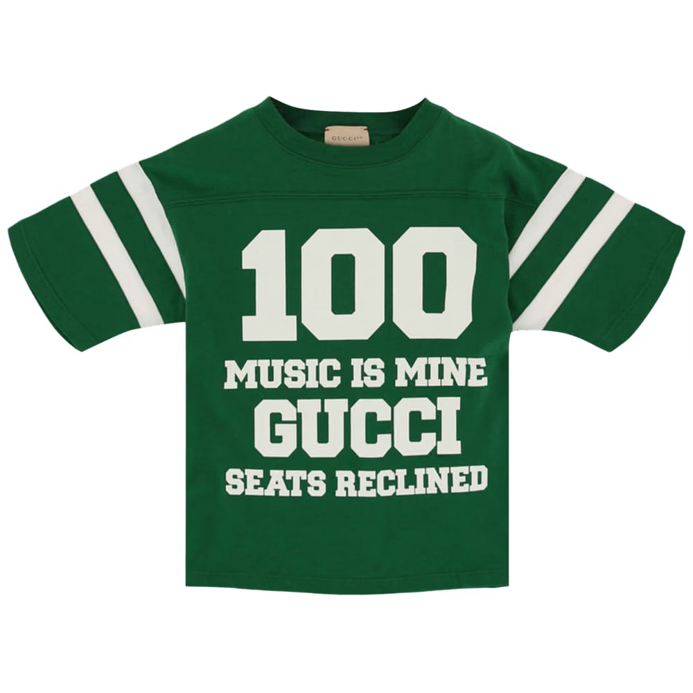 Gucci Shorts-Sleeve Graphic Print T-Shirt Green