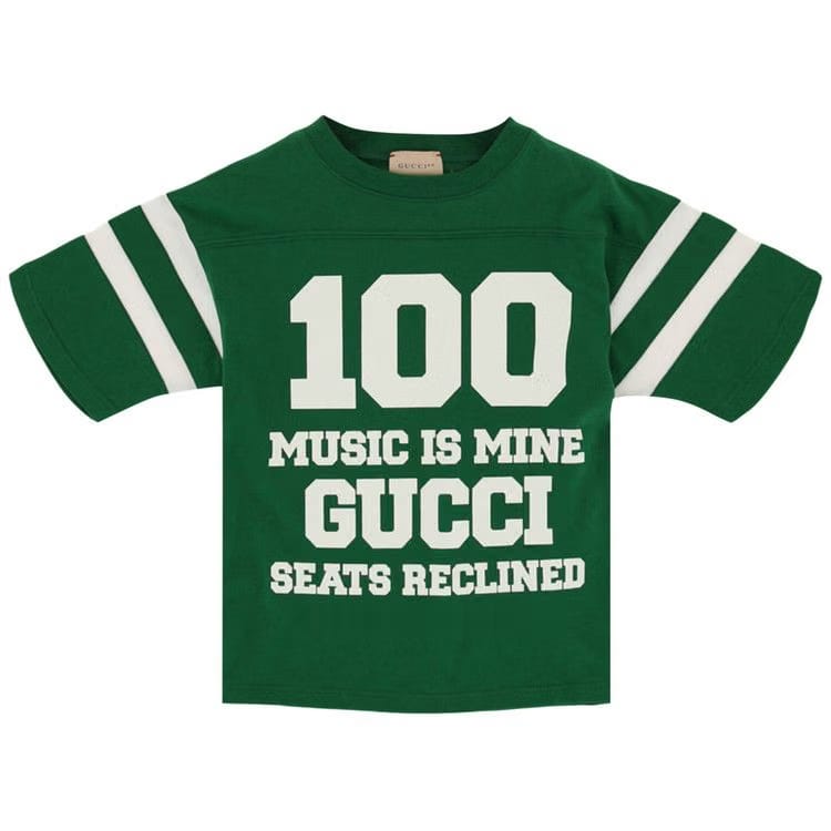 Gucci Shorts-Sleeve Graphic Print T-Shirt Green