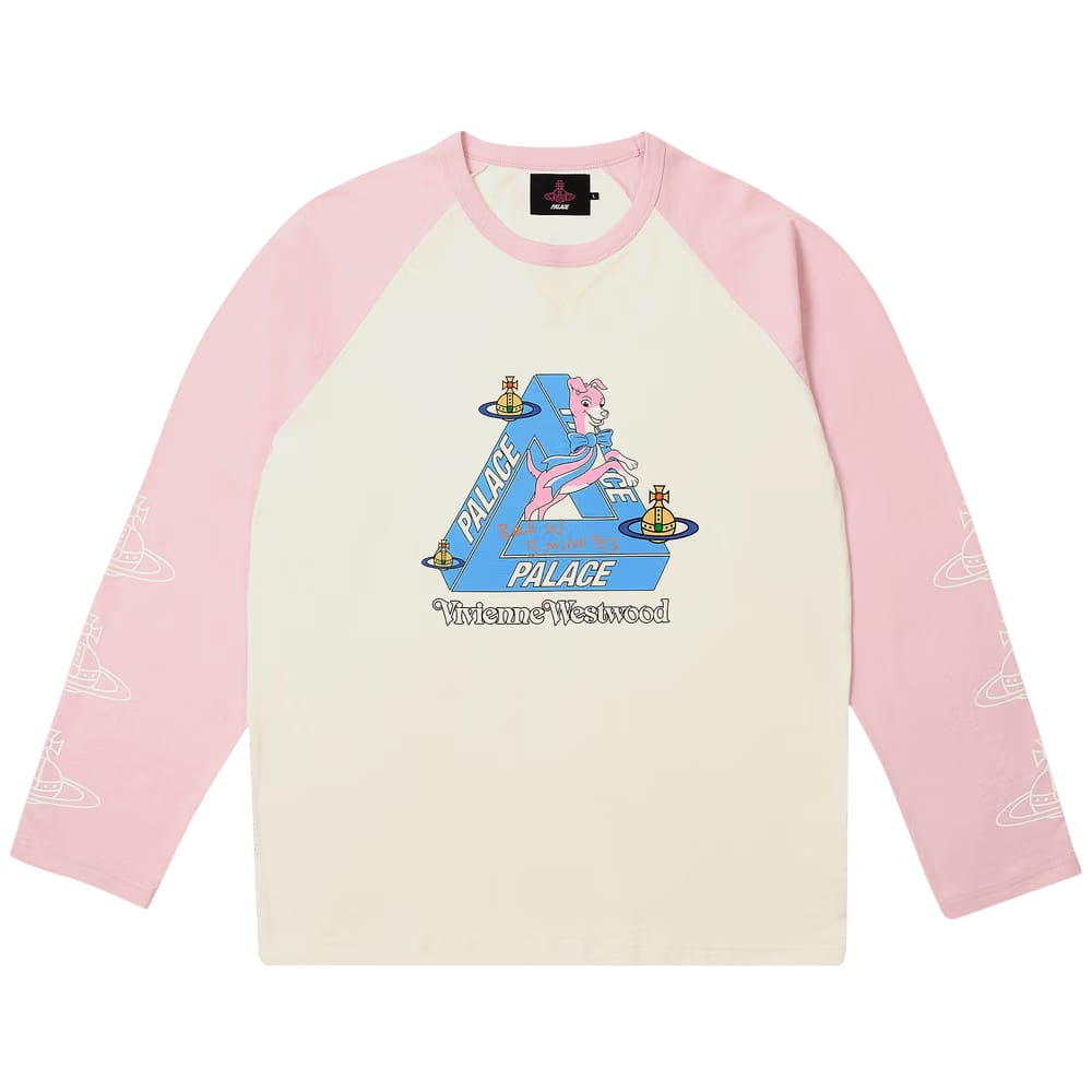 Palace x Vivienne Westwood Raglan Long-Sleeve White/Pink