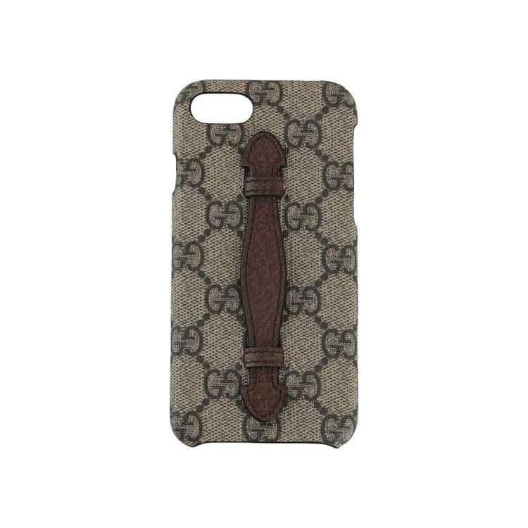 Gucci GG Supreme Selleria iPhone 8 Case Tan