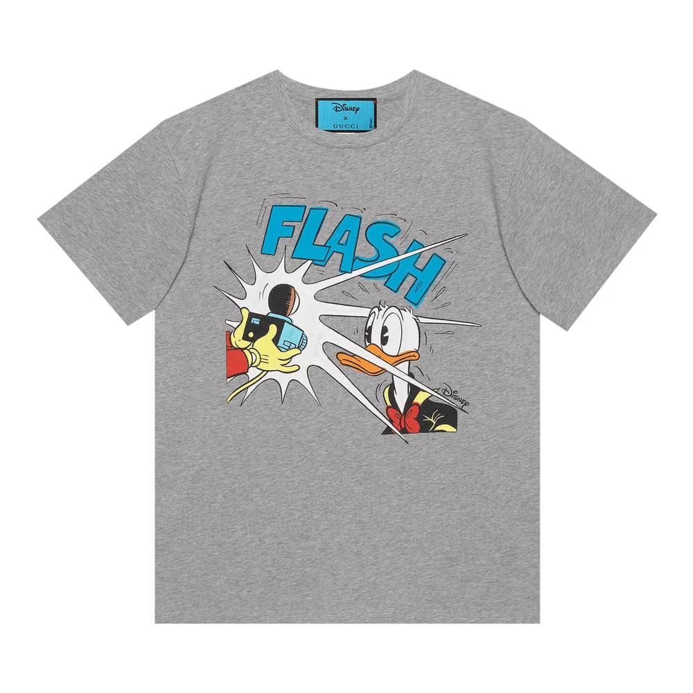 Gucci x Disney Donald Duck Print T-Shirt Grey Melange