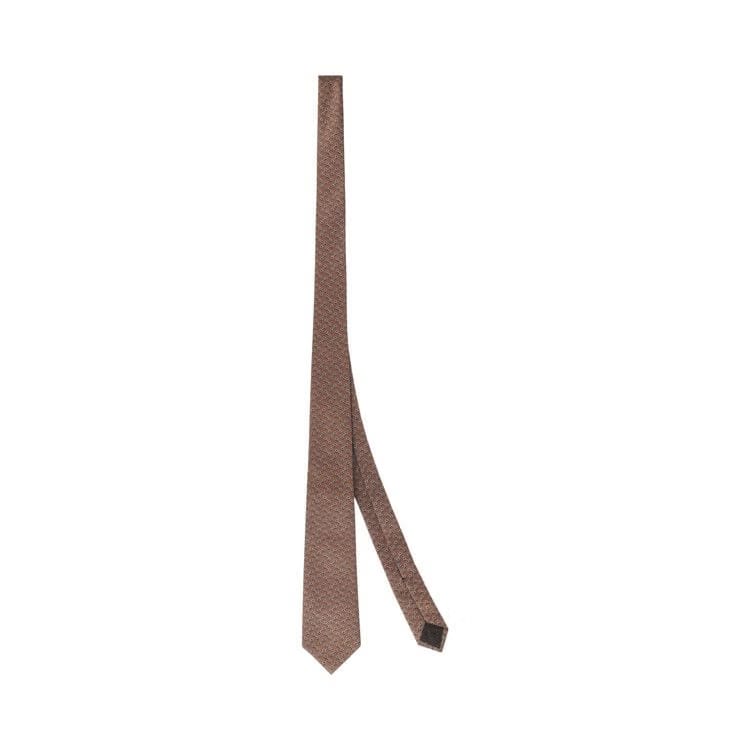 Gucci Horsebit Silk Jacquard Tie Camel Multi