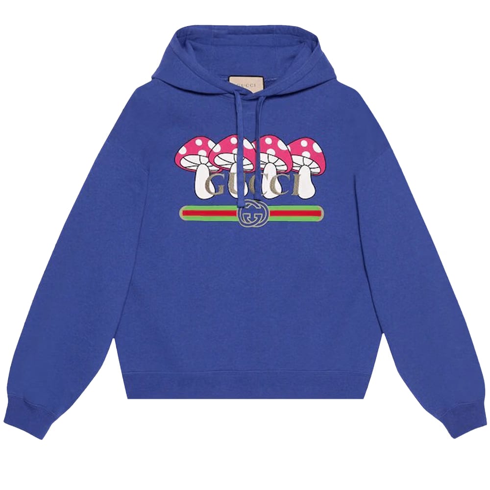 Gucci Jersey Hoodie Blue