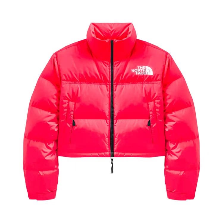 The North Face Nuptse Shorts Jacket Brilliant Coral