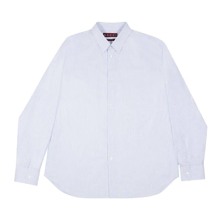 Gucci Striped Poplin Shirt White/Azure