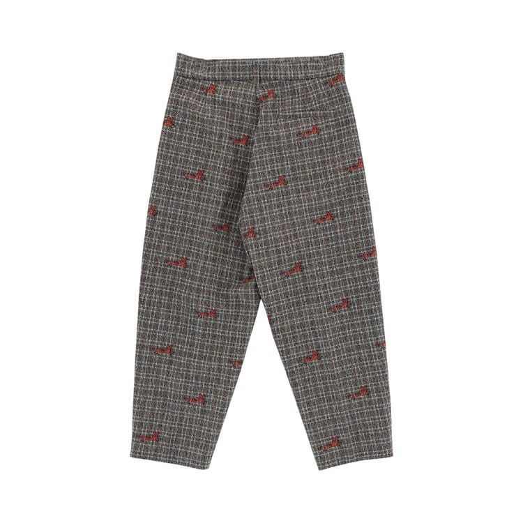 Gucci Kids Patterned Wool Blend Trousers Grey
