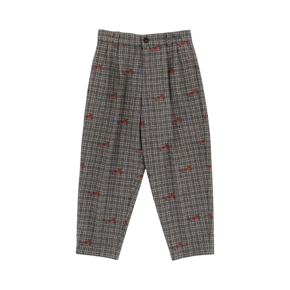 Gucci Kids Patterned Wool Blend Trousers Grey