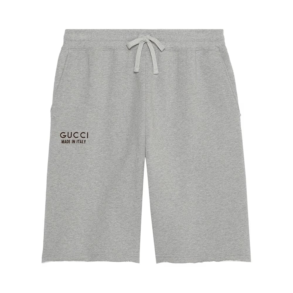 Gucci Shorts With Print Grey Melange