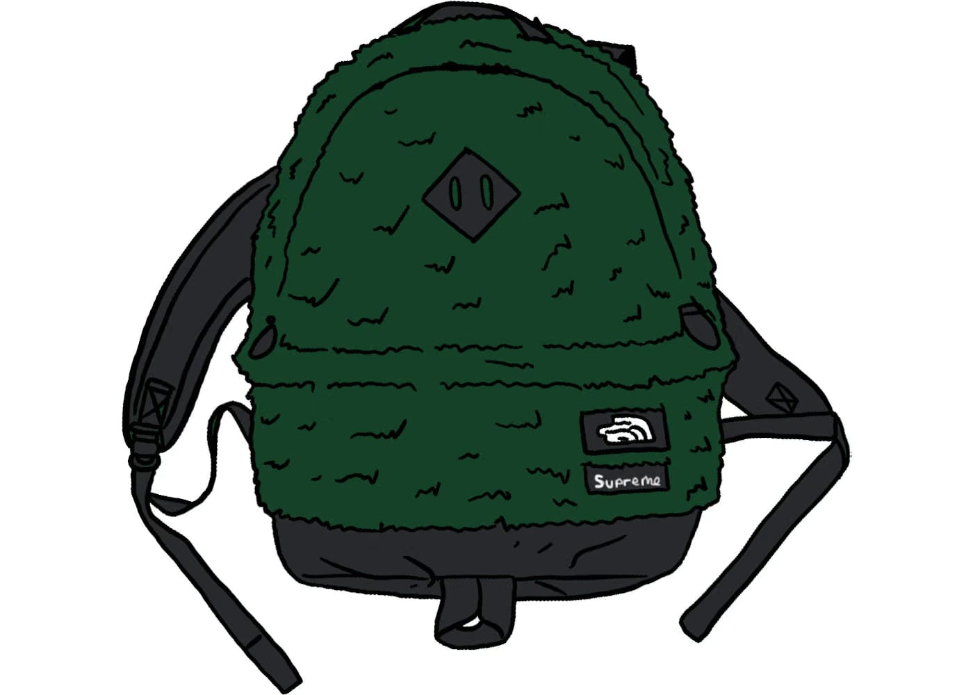 Supreme x The North Face Faux Fur Backpack Green