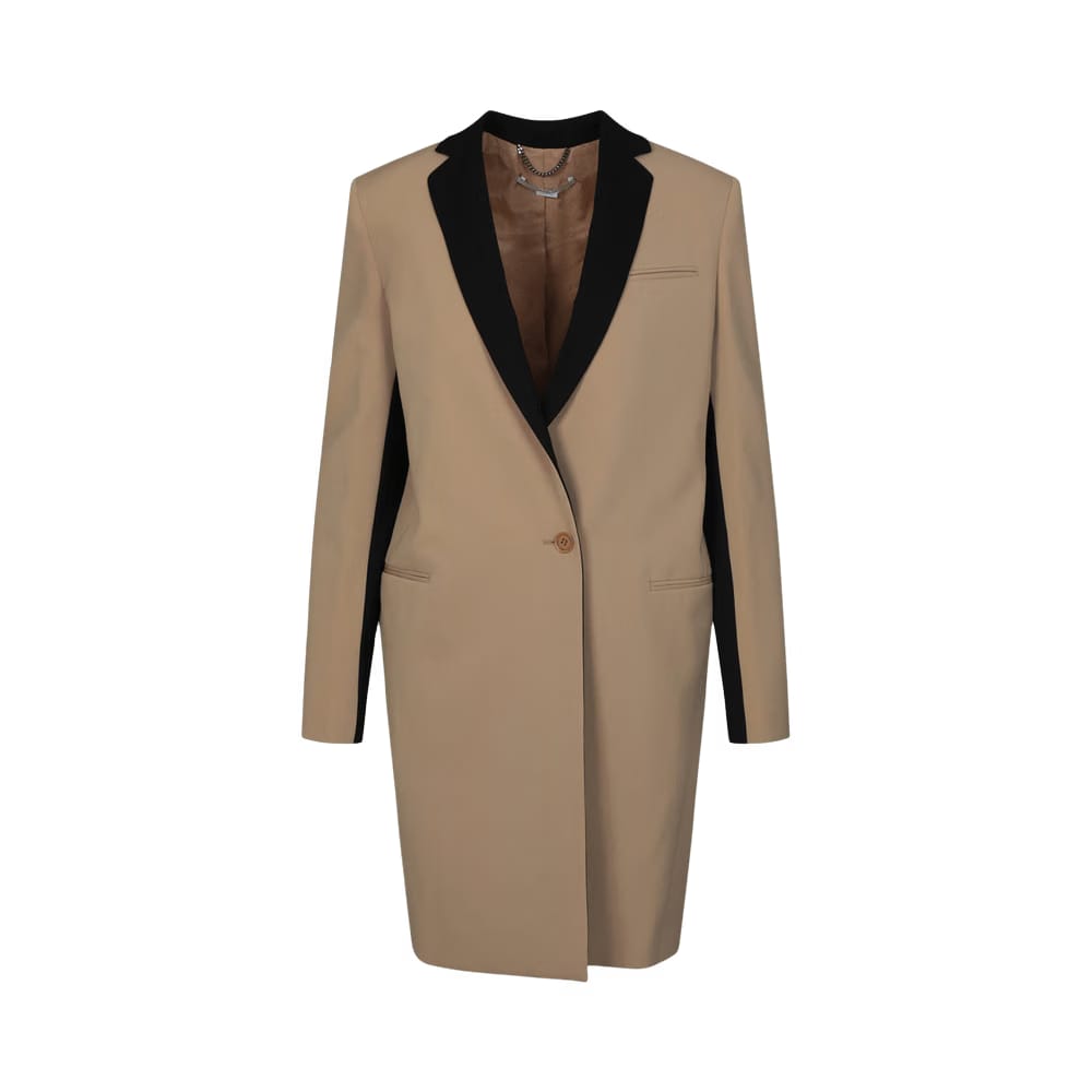 Stella McCartney Colorblock Wool Coat Sugarcane