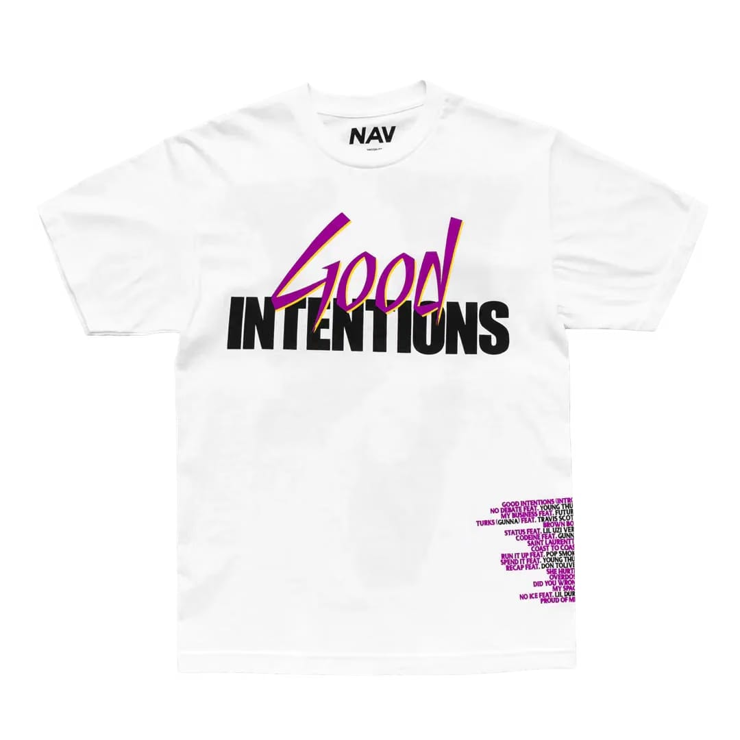 VLone x Nav Good Intention White T-Shirt