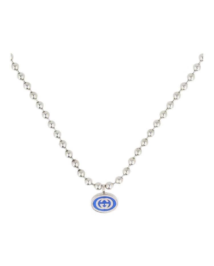 Gucci Sterling Silver Interlocking G Boule Necklace Silver
