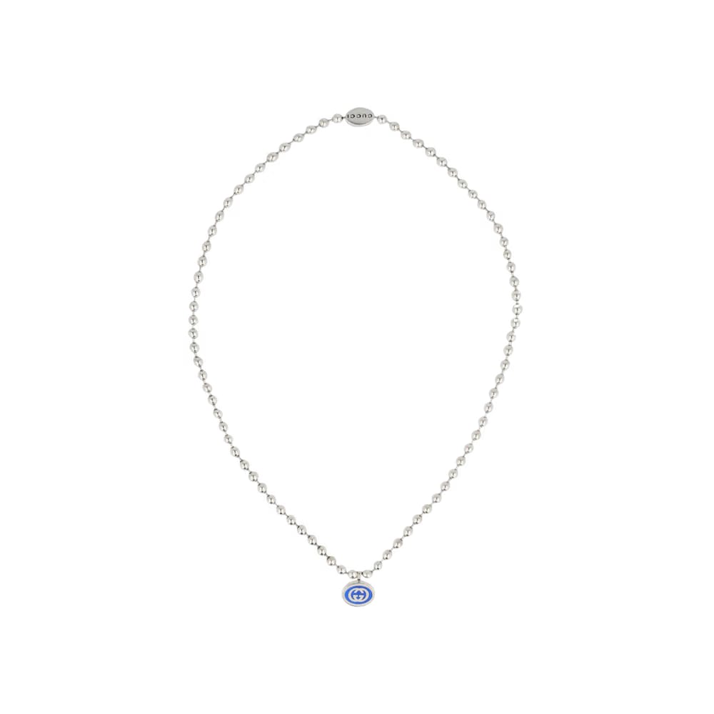 Gucci Sterling Silver Interlocking G Boule Necklace Silver