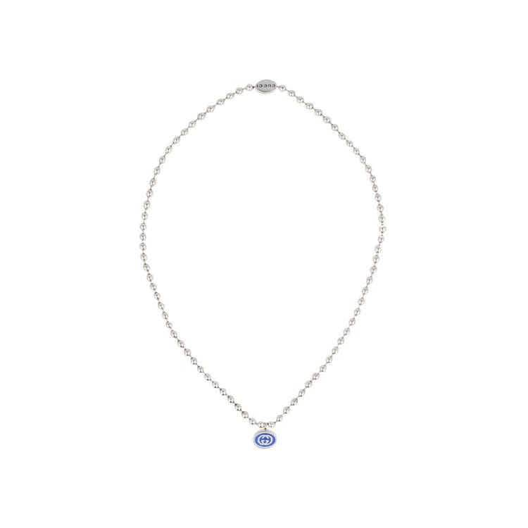 Gucci Sterling Silver Interlocking G Boule Necklace Silver