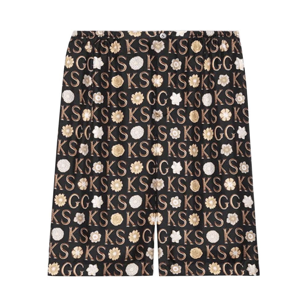 Gucci x Ken Scott Silk Print Shorts Black/Ivory/Multicolor