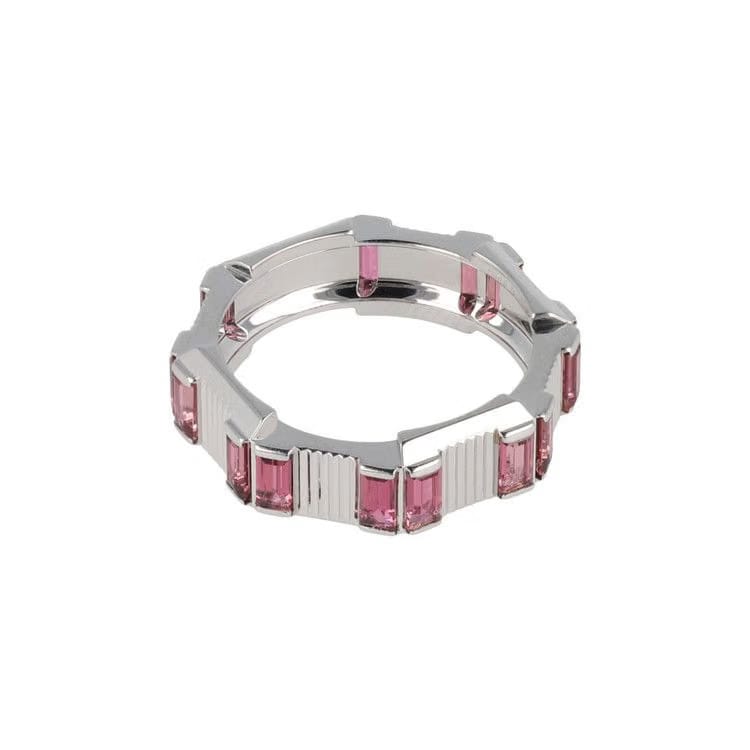 Gucci Link to Love Rubellite Ring Silver