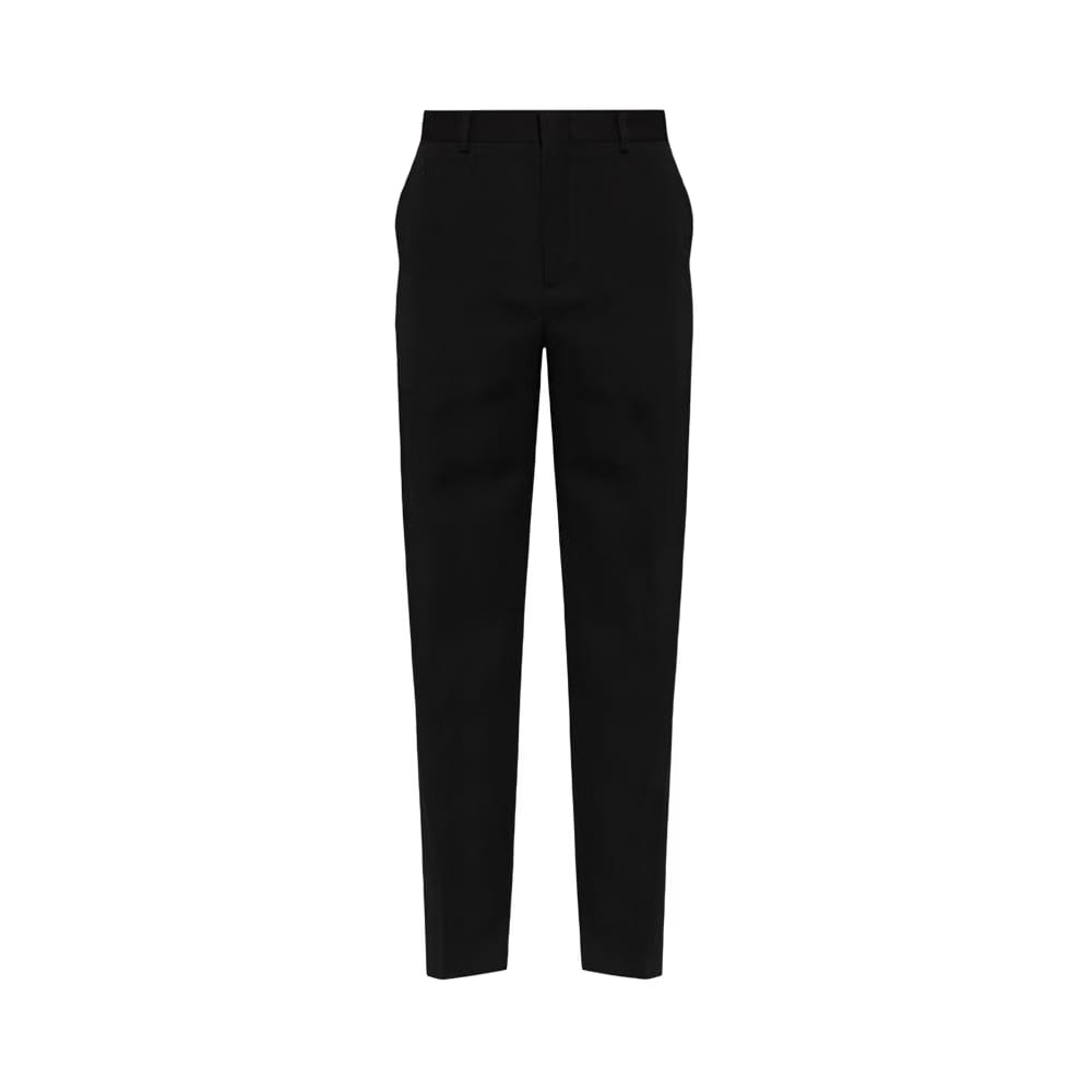 Gucci Logo Embroidery Wool Pants Black