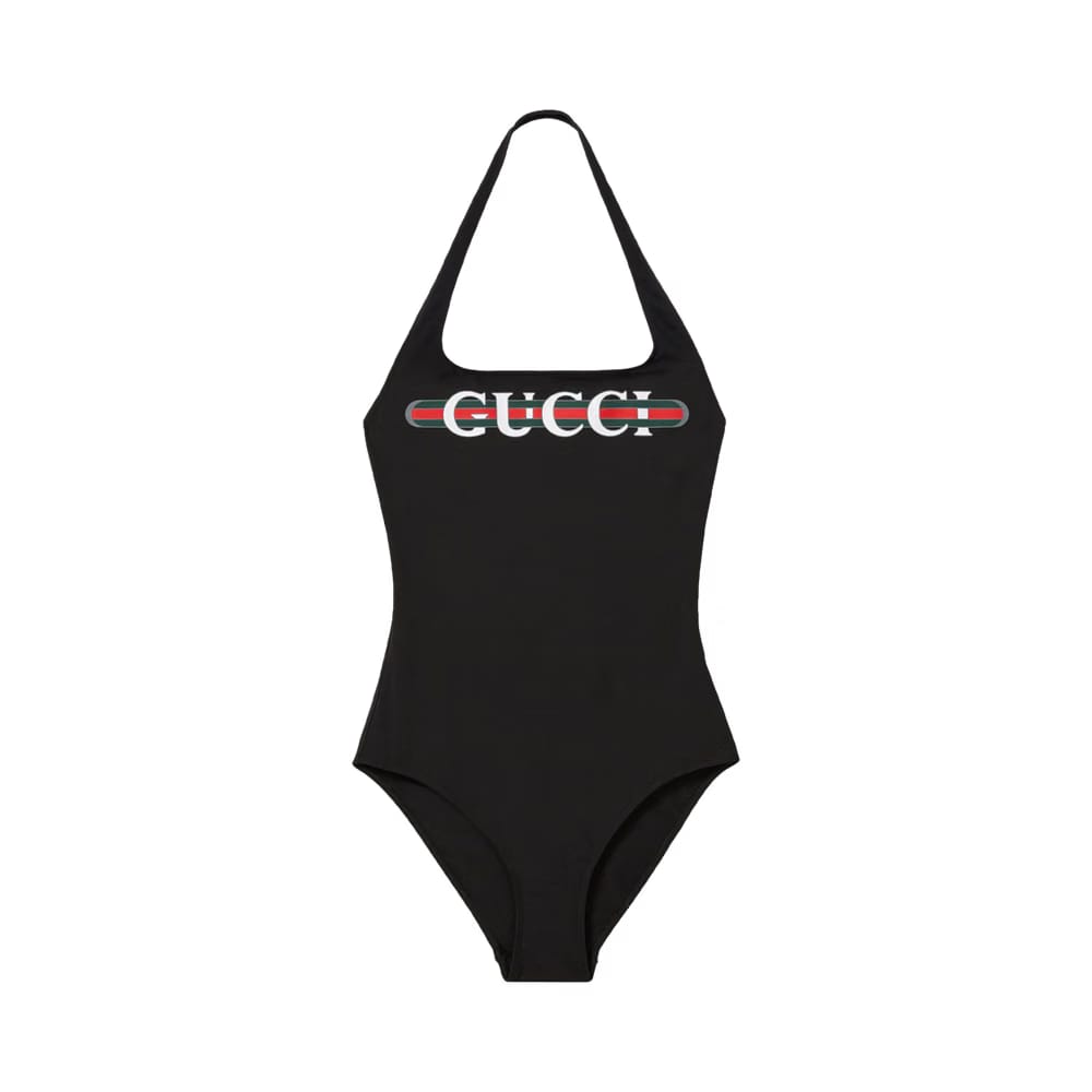 Gucci Sparkling Jersey Swimsuit Anthracite