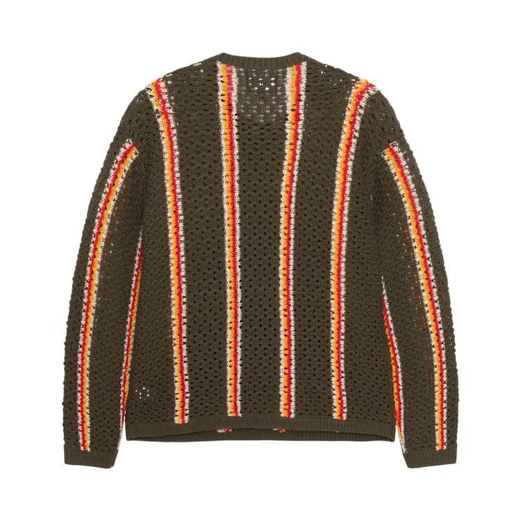 Stussy x Patta Striped Loose Gauge Sweater Olive