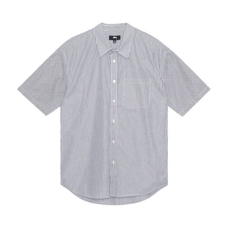 Stussy 8 Ball Stripe Boxy Shorts-Sleeve Shirt Navy