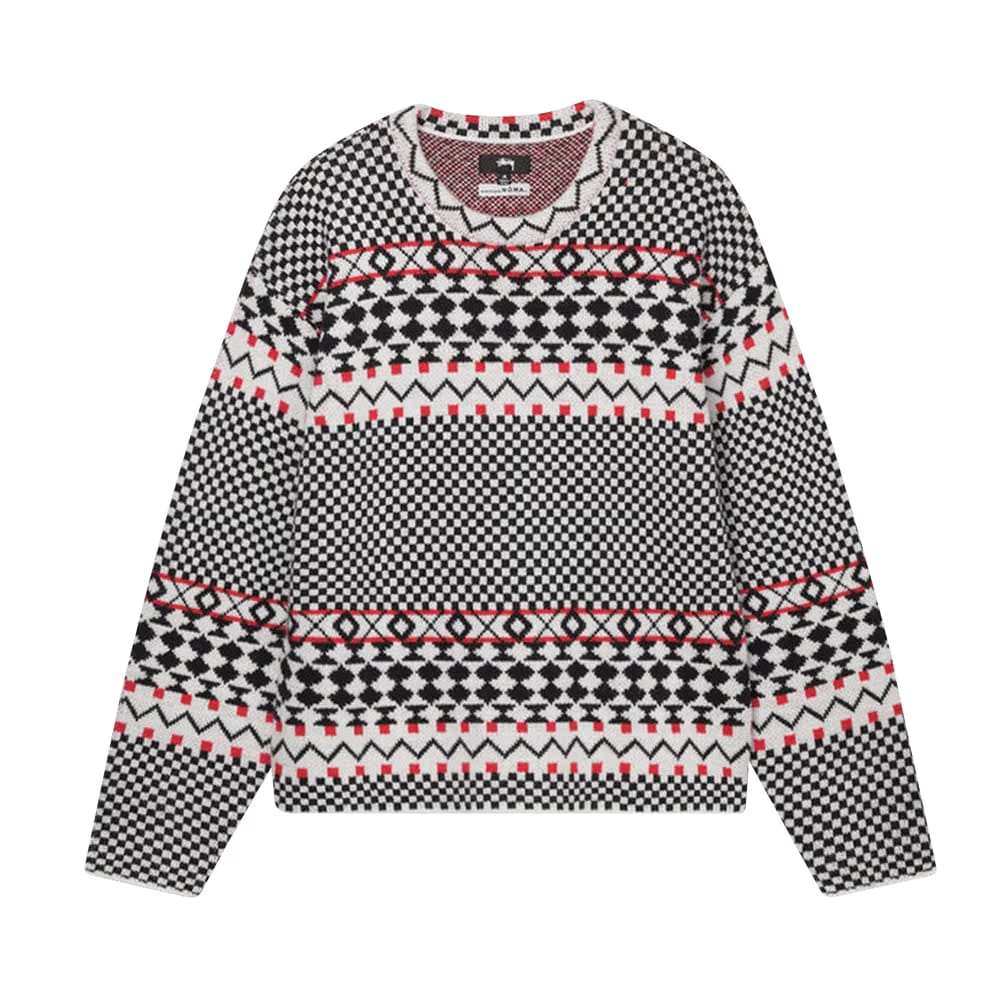 Stussy Jacquard Knit Crew Black