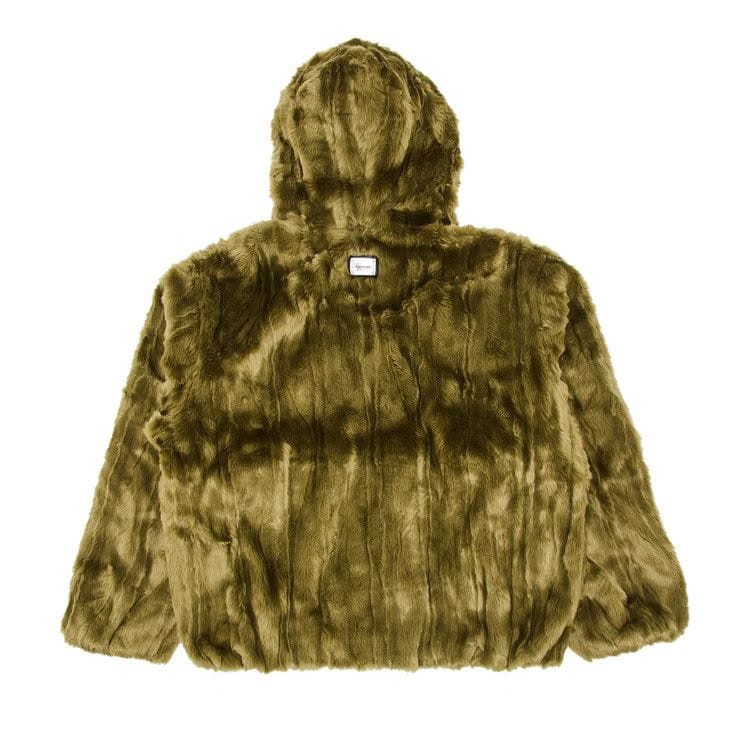 Supreme Faux Fur Hooded Jacket Olive
