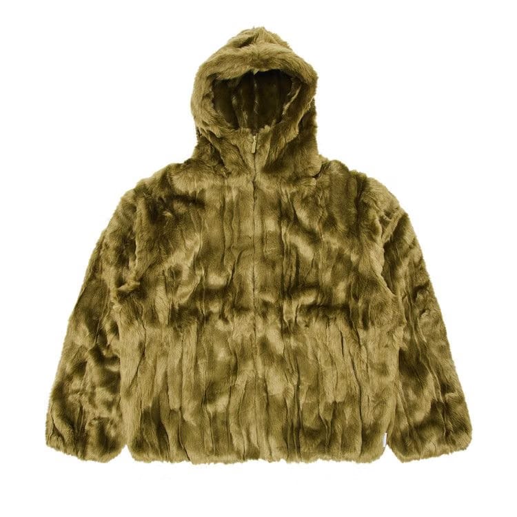 Supreme Faux Fur Hooded Jacket Olive