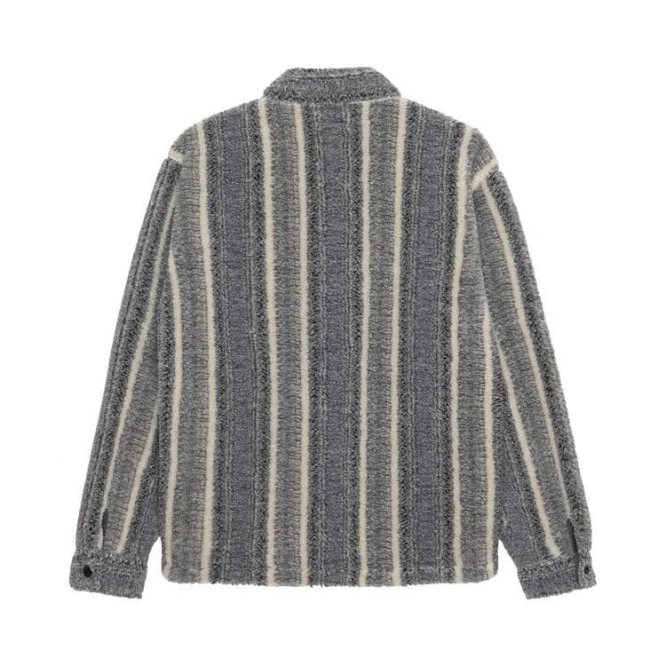 Stussy Striped Sherpa Shirt Charcoal