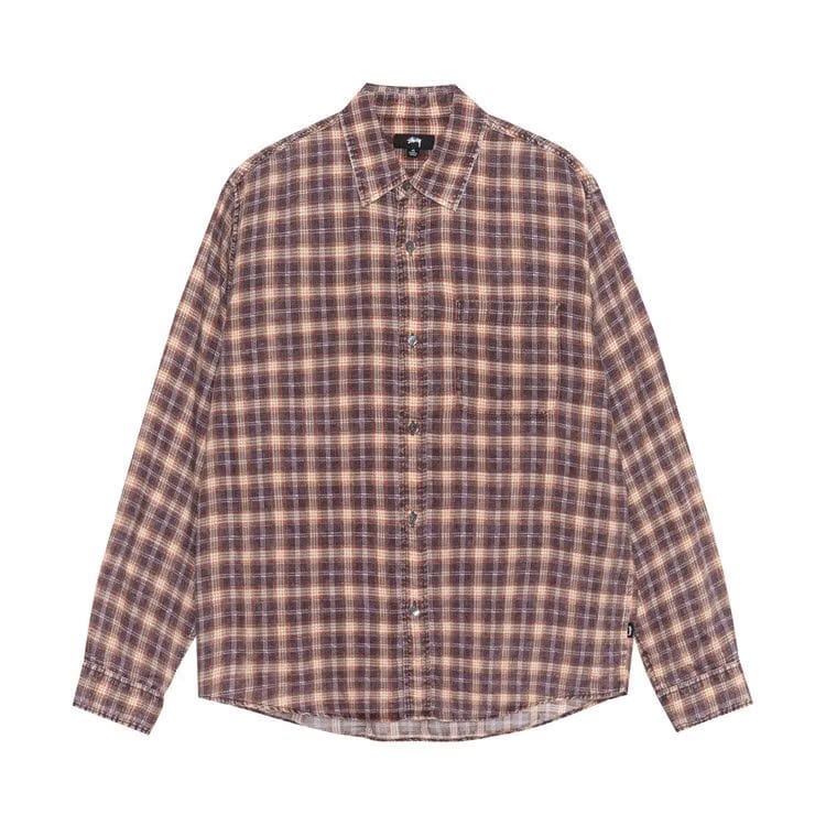 Stussy Matthew Printed Plaid Shirt Brick