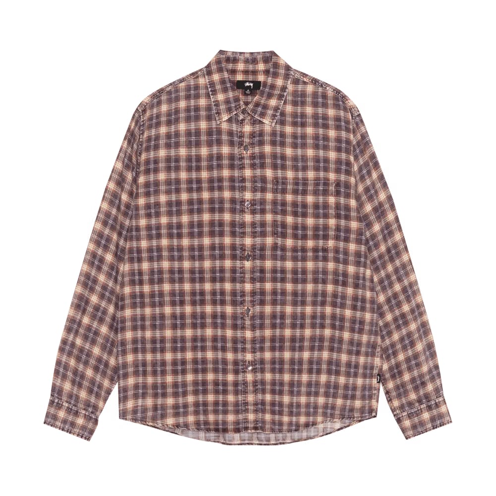 Stussy Matthew Printed Plaid Shirt Brick