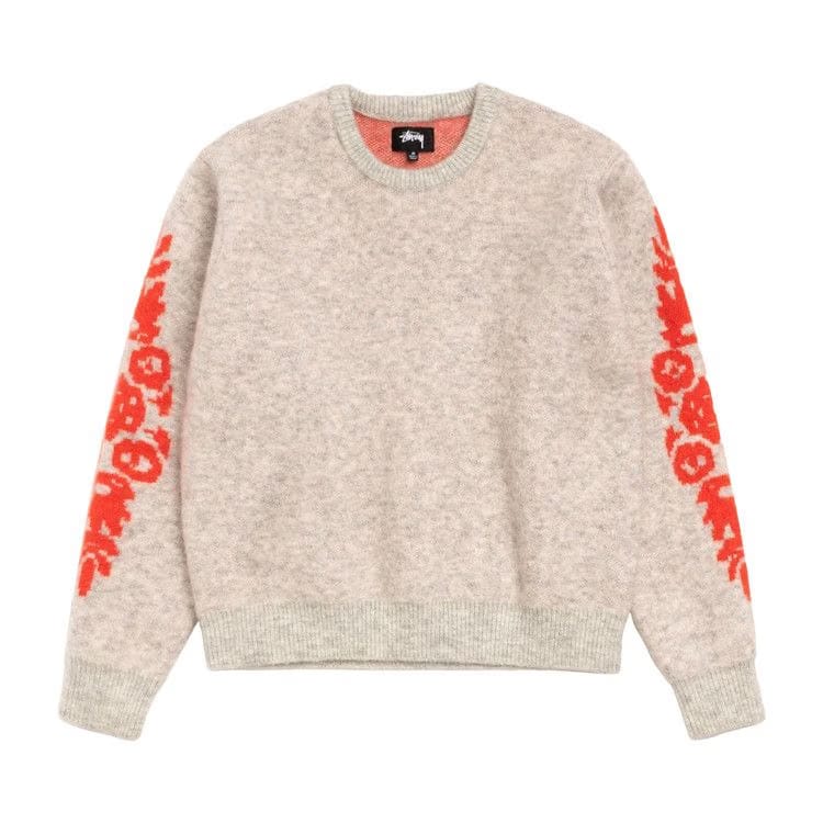 Stussy Mohair Flower Sweater Grey Heather