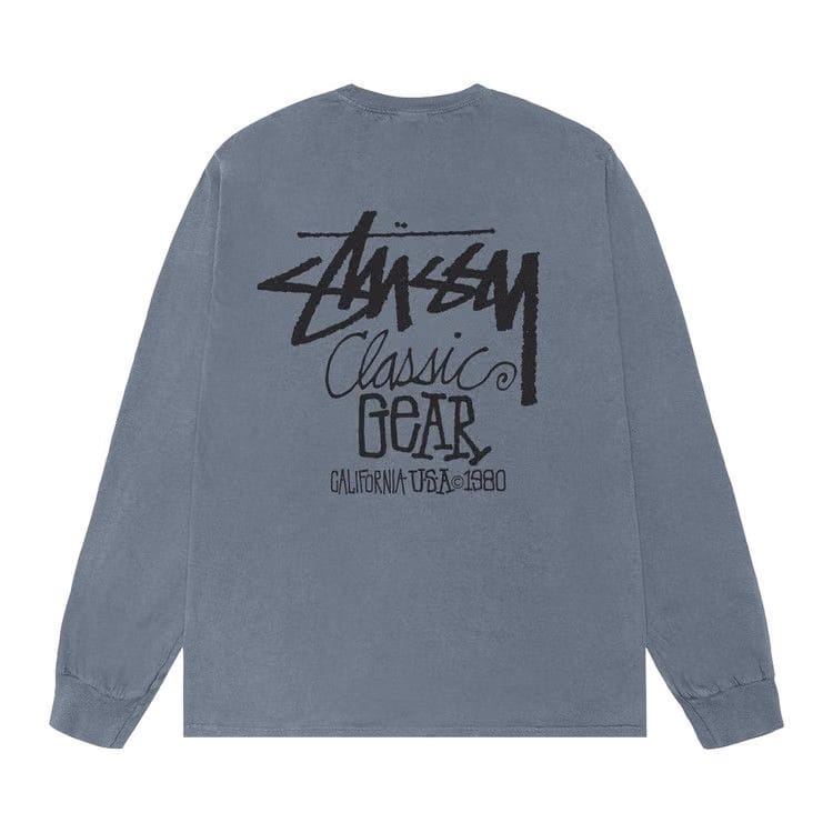 Stussy Classic Gear Long-Sleeve T-Shirt Pigment Dyed Navy