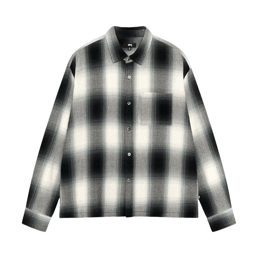 Stussy Loose Weave Plaid Shirt Grey