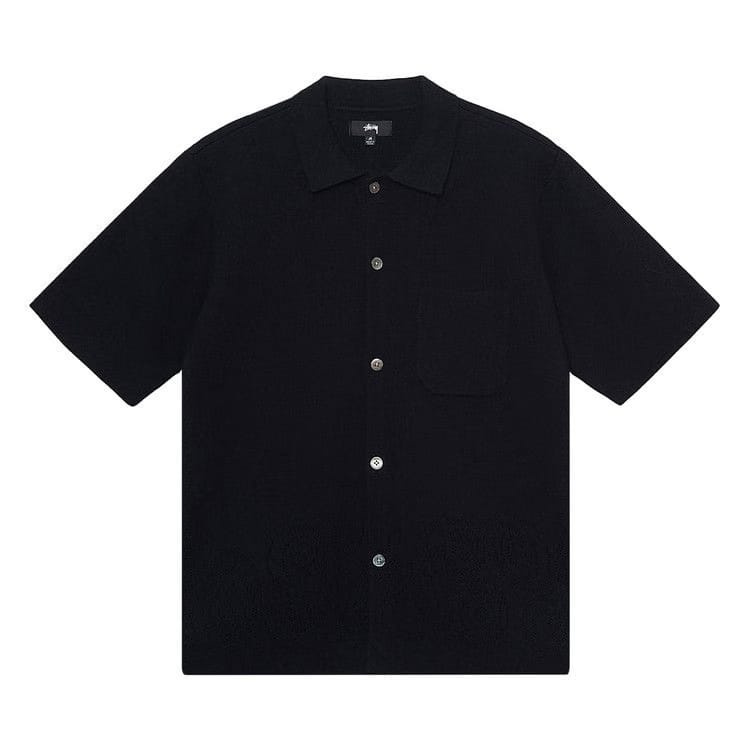 Stussy Perforated Swirl Knit Shirt Black