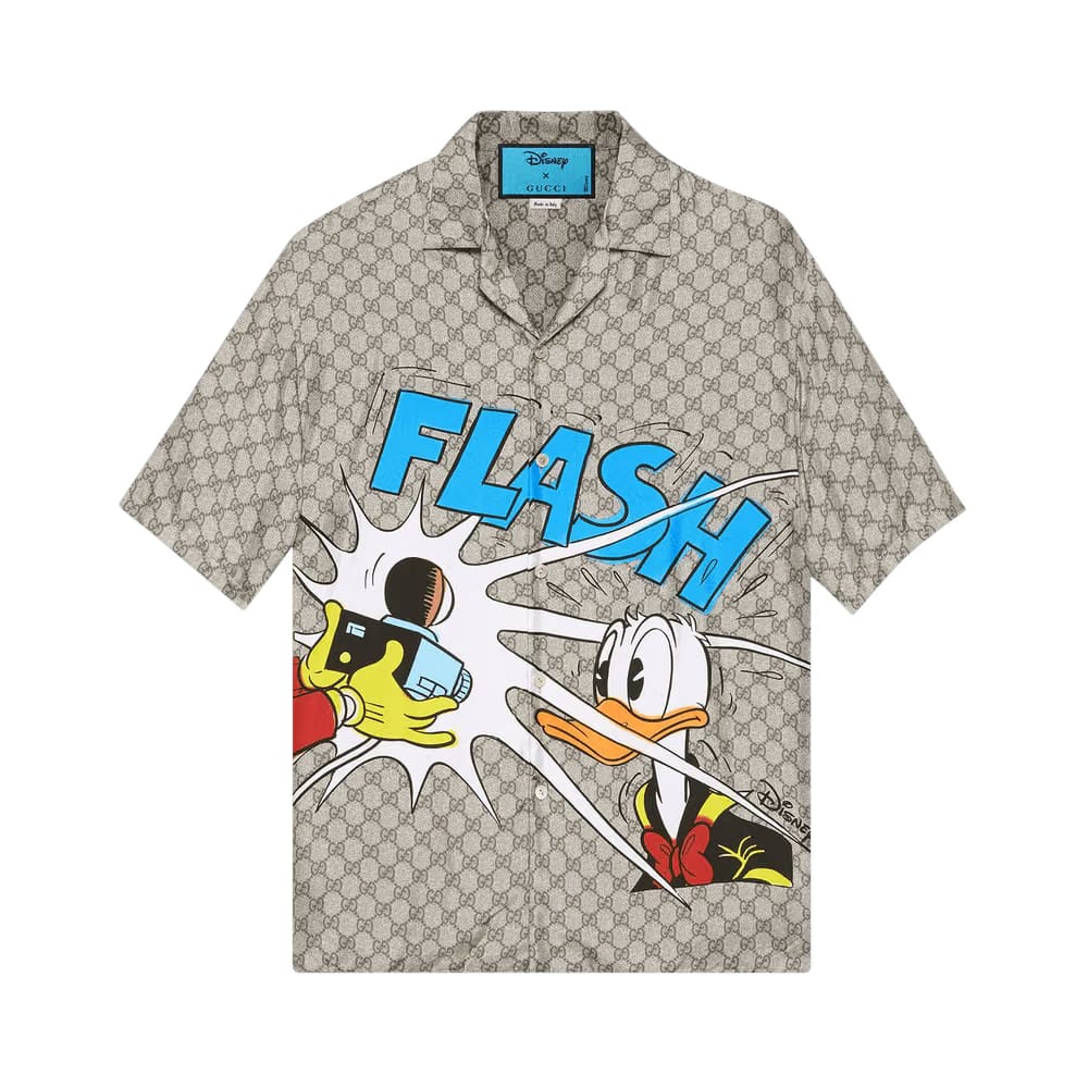 Gucci x Disney Donald Duck Bowling Shirt Vintage Camel/Blue
