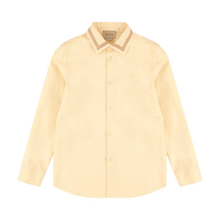 Gucci Kids Embroidered Button-Down Shirt Cream