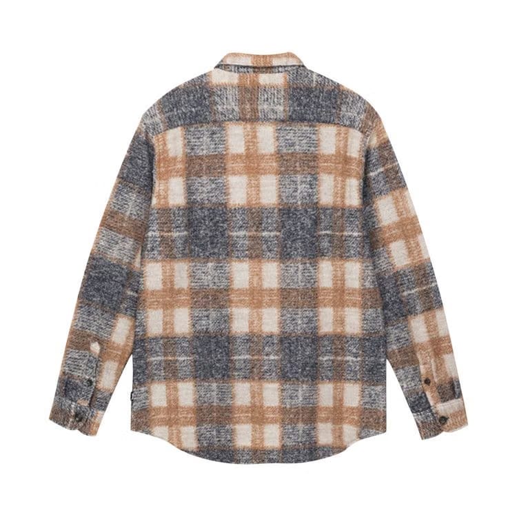 Stussy Plaid Knit Shirt Navy