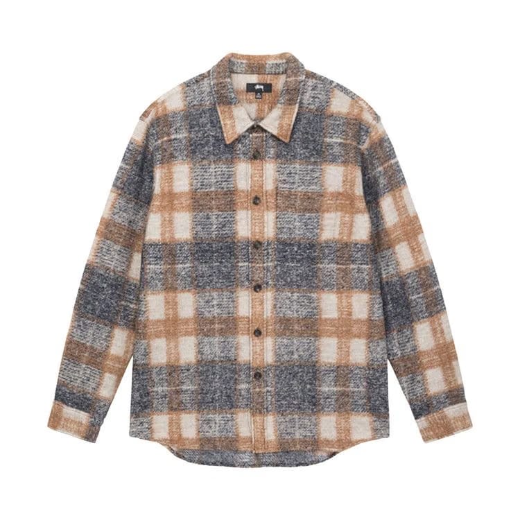 Stussy Plaid Knit Shirt Navy