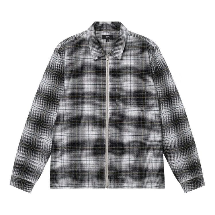 Stussy Paul Shadow Plaid Zip Shirt Black